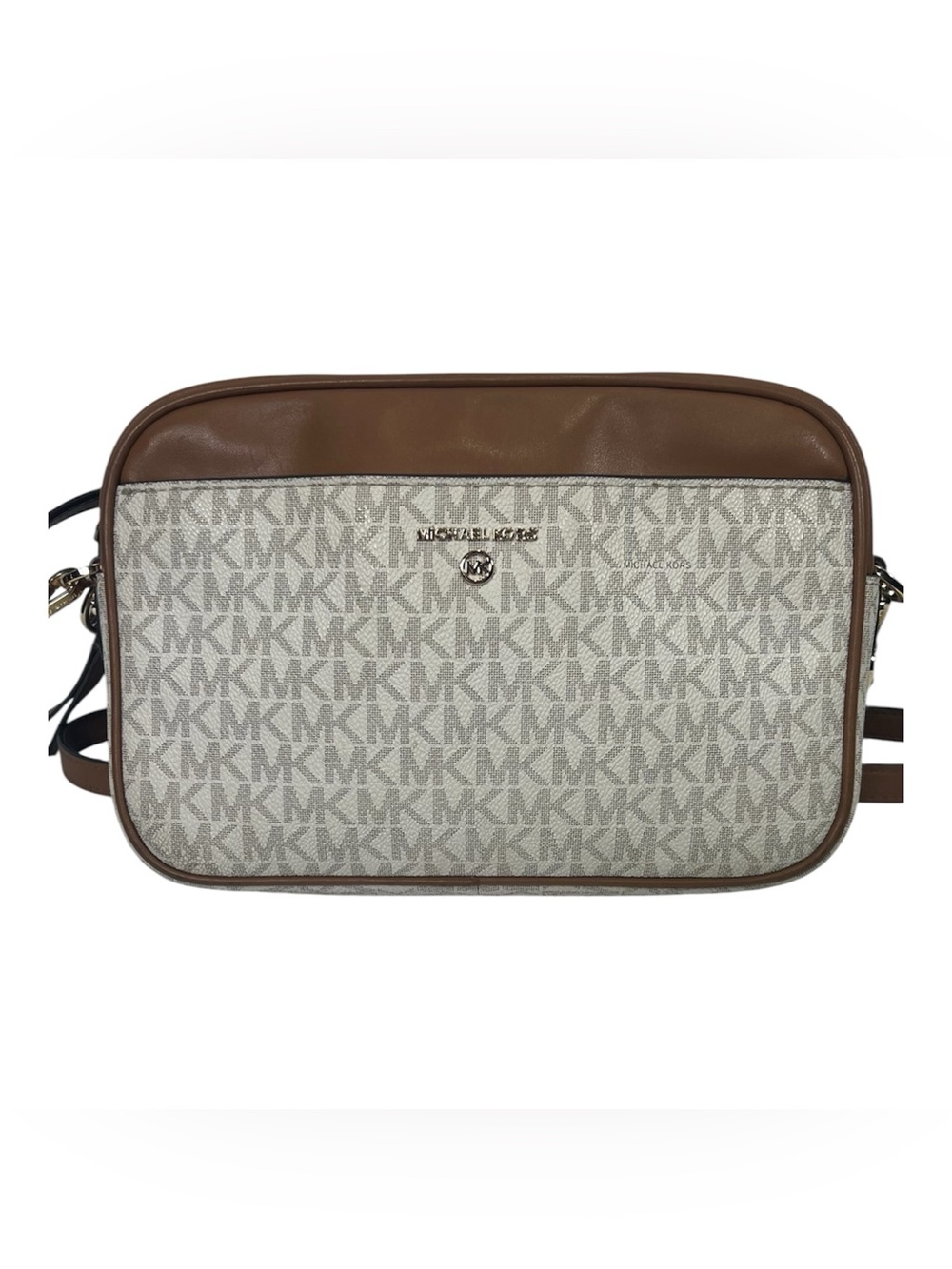 Michael Kors Jet Set Large Camera Crossbody Bag Vanilla Acorn